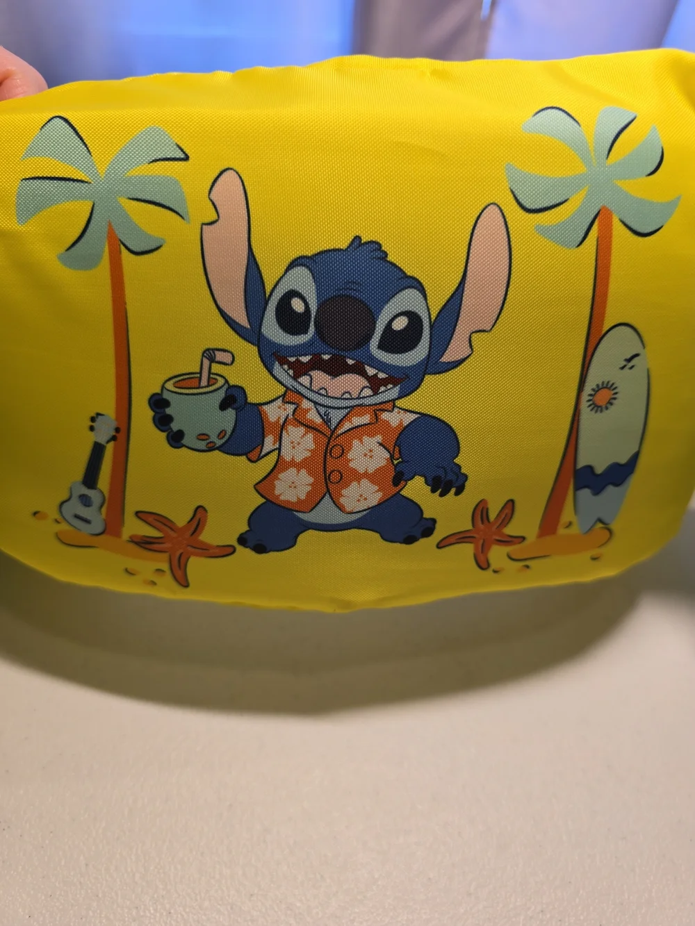 Kids Swim Arm Float with Yellow Center and Teal Print